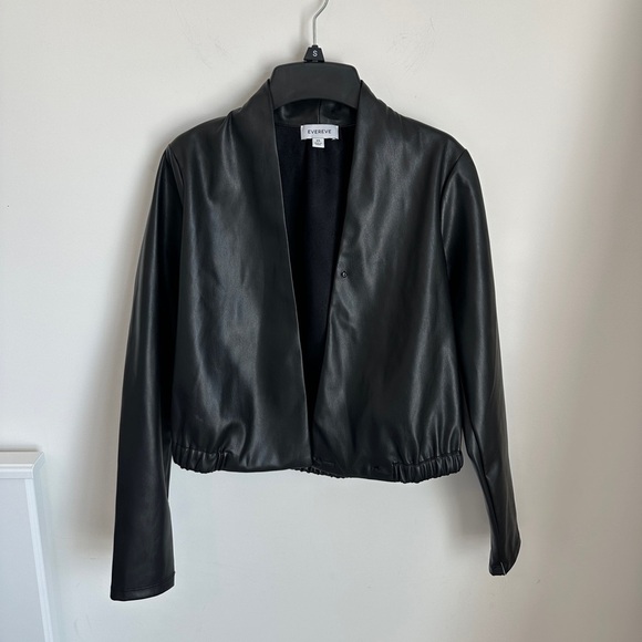 EVEREVE Nylah Black Vegan Leather Blazer Jacket Top With Suede Interior XS - Picture 4 of 9